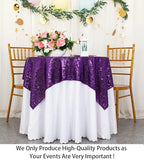 ShinyBeauty Sequin Tablecloth - Square 54x54-Inch Purple Glitter Tablecloth for Round Table - Wedding & Party