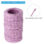 PATIKIL 164 Feet Floral Bind Wire Wrap Twine, 2mm Florist Wire Iron Wire Paper Covered Vine Wrapping Binding Wire for Flower Bouquets, Purple