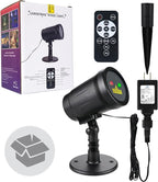 Outdoor Garden Laser Light Projector, Christmas Laser Lights with Red and Green Star Show, Waterproof Holiday Laser Light Landscape Spotlight, Suitable for Outdoor Garden, Home, Decoration, Party