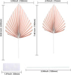 Gyufise 6Pcs Paper Palm Fan Cake Toppers Palm Leaf Fan Cake Topper Palm Spear Leaf Cupcake Toppers Cake Insert Decoration For Cake Decorating Diy Craft Project Home Wedding Party Supplies Pink