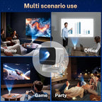4K Supported Android 11 Mini Projector with WiFi 6 & Bluetooth 5.4 | 400 ANSI Lumens | Auto Keystone | Portable Outdoor Movie Projector for iPhone, Netflix, Camping, Bedroom & Home Theater