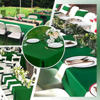 Hunter Green 6 Pack Polyester Table Cloth 60 x 102 Inch, Rectangle Tablecloths for 6 Foot Tables Washable Table Cloth for Party Wedding