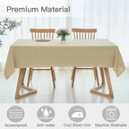 maxmill Square Linen Textured Tablecloth Waterproof Spillproof Wrinkle Free Soft Slubby Textured Table Cloth for Dinner and Party Washable Wipeable Fabric Table Cover Decoration, 60 x 60 Inch, Beige