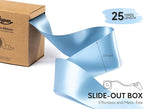 French Blue Satin Ribbon 2.5 Inch Double-Faced Ribbons 25 Yards for Gift Wrapping Flower Bouquet Wedding Paper Bows Invitations Crafts