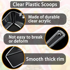 3 in 1 Clear Plastic Ice Scoop Set, Small Acrylic Serving Scoops for Candy Buffet, Canisters, Dry Goods Multi-Purpose Kitchen Mini Food Scoop for Coffee, Flour, Sugar, Salt, Wedding Desserts (L&M&S)