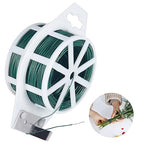 Floral Wire, 110 Yards Flexible Craft Wire for Wreath 22 Gauge Green Florist Supplies with Built-in Cutter for Christmas Tree, Garland and Flower Arrangements, Plant Support