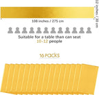 Aneco 16 Pack Satin Table Runner 12 x 108 Inch Gold Long Wedding Satin Silk Table Runner for Wedding Banquet Graduations Birthday Party Decoration