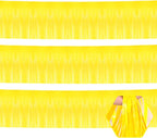 3 Pack 10 Long Yellow Metallic Foil Fringe Garland Wall Hanging Tassle Banner, Mother's Day, Easter, Parade Floats, Birthday, Theme Party, Wedding Party Decorations