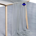 MDS 10 Pack 10ft Chiffon Table Runner 29 x 120 Inches Sheer Wedding Runner Romantic Rustic Table Runner for Wedding Decorations, Birthday Parties, Bridal Shower Party Arch Decor - Gray
