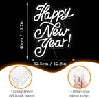 Happy New Year Neon Sign Led Spring Festival Neon Lights for Wall Decor Usb New Year Party Light Up Signs for Home Bedroom Christmas Business Decorations Gifts for Friends