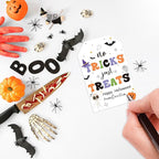 Aukolass 50pcs Trick Or Treat Favor Tags, Happy Halloween Day Gift Tags and Gift Wrapping Decoration(Treats)
