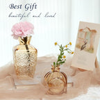 Bud Vases Set of 40 Pcs,Small Flower Vases for Centerpieces,Glass Bud Vase in Bulk,Vintage Bud Vase for Wedding Table Centerpieces Decoration, Home Table Party Decor, Christmas,Anniversary,Gold Amber