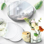 Tuanse 18 Pcs Round Mirror Candle Plate Set Round Trays Circle Centerpieces for Tables Mirror Plate Party Tiles for Wedding Decor Crafts Christmas Decorations(10 Inch)