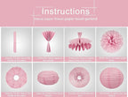 Rose-Gold Pink White Party Decorations - 15Pcs Tissue Pom Poms Paper Flowers Paper Lanterns Birthday Valentines Day Baby Girl Shower Women Bridal Wedding Engagement Bachelorette HongTongTong