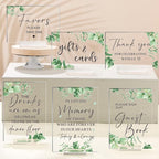 Weysat 6 Pcs Clear Acrylic Wedding Signs for Reception and Ceremony 5'' x 7'' Wedding Signage with Stand in Loving Memory Table Decorations Cards and Gifts Guestbook Reserved Table Sign(Elegant Style)