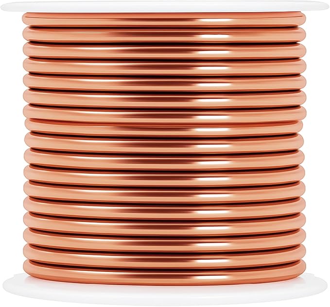 Mandala Crafts 13 Gauge Anodized Aluminum Craft Wire for Jewelry Making - 300 FT Colored Flexible Silver Copper Tone Wire - Bendable for Bonsai Armature Crafting Sculpting