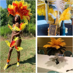 Ballinger Big Gold Ostrich Feathers - 24Pcs 8-10inch Feathers for Crafts,Party Centerpieces Mardi Gras and Home Decor