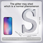 TONIFUL 8 Inch Silver Glitter Letter S Table Centerpiece A-Z Silver Birthday Party Decorations,Silver Alphabet S for Birthday,Chrismas,Graduation,Bridal Shower,Wedding,Anniversary Party Supplies