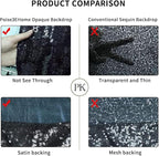 Poise3EHome 8Ft x 10Ft Black Sequin Backdrop, Glitter Thick Sequin Background Drapes, Sequence Xmas Thanksgiving Backdrop for Wedding Party Holiday Festival Decor
