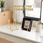 Plate Holder Easel Display Stand - 4.5 inch Metal Plate Stands for Display - Tabletop Picture Stand - Gold Iron Easels for Display Pictures | Photo Frames | Book | Decorative Plates | Plaque -1 Pack