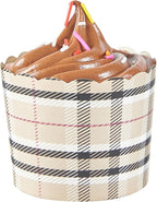 Panificio 6 Ounce Cupcake Wrappers, 200 Scalloped Baking Cups - Oven-Ready, Greaseproof, Plaid Paper Cupcake Liners, Disposable, For Birthdays, Baby Showers, Or Weddings - Restaurantware
