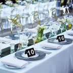 Table Numbers 1-25 Acrylic Double Side Numbered TableS Tents Plastic Restaurant Wedding Tables Number Table Tent Numbers Cards Signs for Party Banquets Wedding Reception (Black, White)