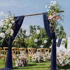 Navy Blue Wedding Arch Draping Fabric 2 Panels 29" x 20 FT Navy Wedding Drapes for Backdrop Sheer Curtain Drapes for Romantic Bridal Baby Shower Ceremony Birthday Party Fall Outdoor Events