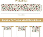 Christmas Table Runner,Christmas Plaid Deer Print Farmhouse Table Cloth Kitchen Dining Table Decoration for Home Party Decor 13x70 Inch