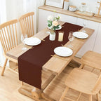 2 Pack Chocolate Table Runner 12 x 72 Inch Solid Color Farmhouse Runners Coffee Table Dresser for Daily Party Home Decoration
