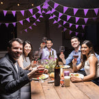 Tatuo 200 Feet Solid Pennant Banners Flags String Triangle Hanging DIY Bunting Flags Party Decorations for Grand Opening Party Banners for Kids Birthday, Shops (Purple)