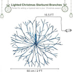 Christmas led Sparkle Ball Hanging Outdoor décorations -Haning Twig Ball,Snowflake Ornament Lights Indoor Outdoor Festive Holiday Décor 24Inch (Blue)