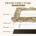 Cuspin Vintage Picture Frame 4x6 Frames, Gold Palm Leaves Textured Hand-Crafted Resin with Glass Front Elegant Retro Vintage Design Photo Frame for Wall and Tabletop Display Home Decor