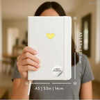 SETTINI Lined Journal, Ideal for Journaling - A5 Vegan Leather Notebook, 192 Archival-Quality Pages, QuillEase Bleed-Free Paper, Inner Pocket & Bookmark - Bride Gifts for Women, White Heart