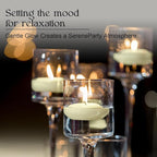 12 Pcs 2 - inch Floating Candles, Ivory, Smokeless and Unscented, Burns Continuously for 5-6 Hours, Be Good for Holidays, Weddings, Vacations, and Home Décor.