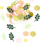 300PC Sage Green Gold Pink Round Dots Confetti for Girl Baby Shower Decorations Greenery Eucalyptus Scatter Birthday Decorations for Women Bridal Shower Wedding Confetti Party Decor Supplies