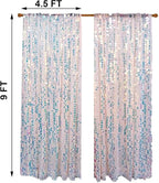 HH 9x9FT Iridescent Sequin Backdrop Curtains, 2 Panel Photography Backdrop Glitter Curtains Fabric Background, Large Shimmer Backdrop Drapes for Christmas Wedding Party Decor