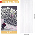 10 Pack White Foil Curtain Backdrop 3.2ft x 9.8ft Black Metallic Tinsel Foil Fringe Curtains Streamer Photo Booth Backdrop for Birthday Party Engagement Bachelorette Party Decorations (White)