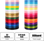 NESCCI 800 Yards Ribbon,3/8 Inch Satin Ribbon,Single Face Satin Ribbons, Perfect for Gift Wrapping,Wedding Decoration,Handmade Bows,Wrapping Bouquet, Halloween, Christmas
