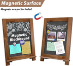 Magnetic Chalkboard 10"x14" Small Chalkboard Signs with Stand, Tabletop or Wall-Hanging Menu Board, Rustic Wood Frame Chalk Board Sign Board for Countertop Display/Home Décor/Wedding