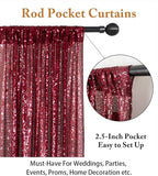 ShinyBeauty Burgundy Sequin Sparkling Backdrop 10x10FT | Photographic Glitter Fabric Backdrop for Wedding Birthday Baby Shower,Party Decor