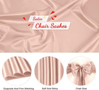 50 PCS Blush Pink Satin Chair Sashes Bows Universal Chair Ribbon Ties Back Sash for Wedding Party Reception Events Banquets Hotel Event Chair Cover Decoration (7x108 inch)