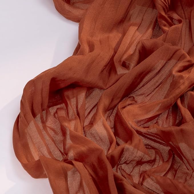 Terracotta Cheesecloth Table Runner 4 Pack Fall Burnt Orange Cheese Cloth Table Runners 120 Inches Rust Thanksgiving Fall Table Decorations for Friendsgiving Wedding Bridal Baby Shower Party