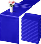 Aneco 16 Pack Satin Table Runner 12 x 108 Inch Dark Blue Long Wedding Satin Silk Table Runner for Wedding Banquet Graduations Birthday Party Decoration