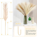 Pampas Grass Decor 30 Pcs 21.7 Inch Faux Brown Pampas Grass Bulk Artificial Dried Flowers Small Vase Filler Pompas Grass.