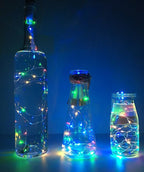 NeoJoy Rechargeable Wine Bottle Lights, LED Cork Lights USB Fairy String Lights for Parties Decoration, Colorful Set of 6