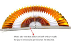 Party Hanging Paper Fans Set, Orange Round Pattern Paper Garlands Decoration for Birthday Wedding Graduation Events Accessories, Set of 6