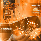 kolpop 30 Pack LED Fairy Lights Battery Operated, 7FT 20 LED Mini Twinkle String Lights Battery Powered Waterproof for Christmas Halloween Mason Jars Party (Orang)