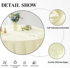 Round Tablecloth 120 Inch Tablecloth 6 Pack Ivory Table Cloths Washable Decorative Polyester TableClothes Cover for Dining Table Banquets Buffet Parties and Wedding