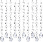 10 PCS Crystal Garland Strands, 33ft Hanging Crystal Strings for Window Curtains Doorway Decorations, Acrylic Clear Teardrop Crystal Ornaments for Christmas Tree, Wedding Party Home Chandelier Decor
