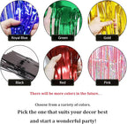 6 Pack Royal Blue Total 60 Feet Foil Fringe Garland Metallic Tinsel Banner Wall Hanging Drapes Parade Float Skirting Decorations for Trailer Mardi Gras Party Birthday Wedding